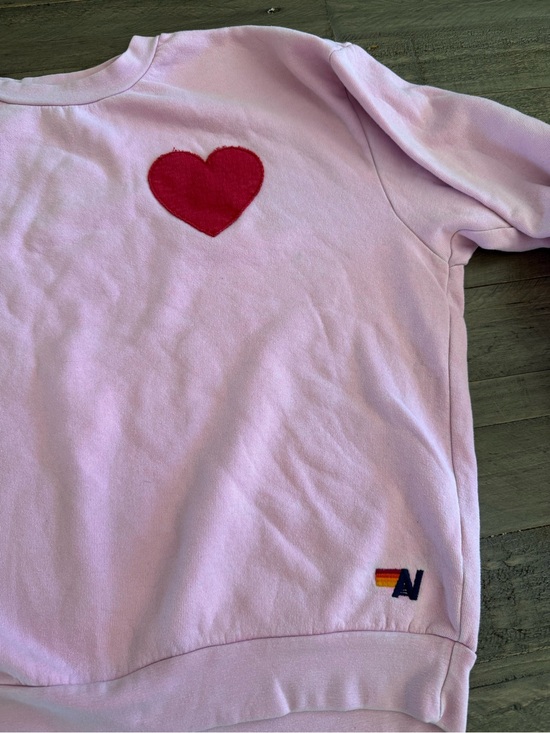 Aviator Nation Tops - Aviator Nation Pink Sweatshirt with Red Heart Patch